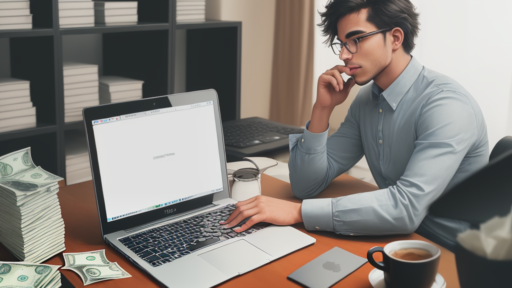 a boy setting in front of his laptop