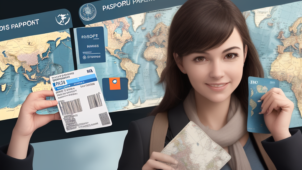 women showing her passport