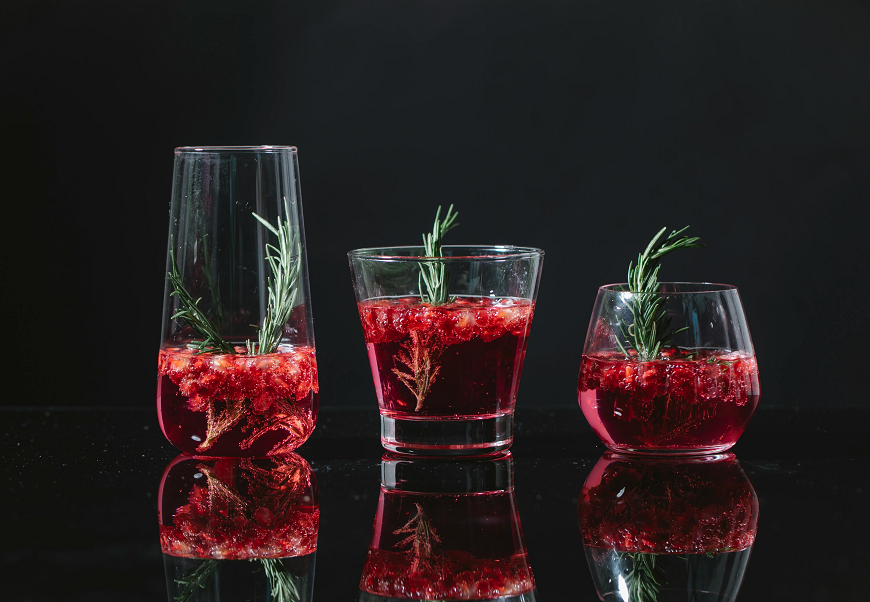 glass of sparkling holiday punch